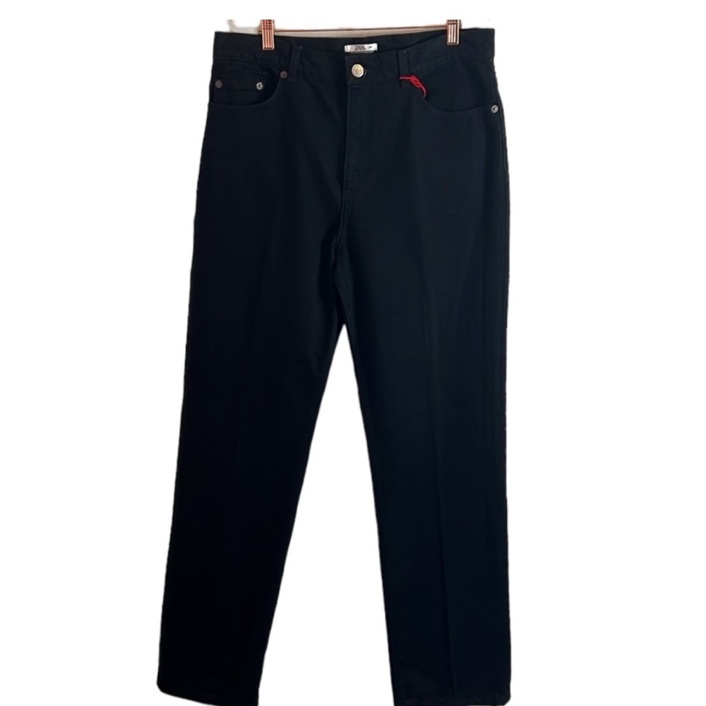 RARE! Zara x Charlotte Gainsbourg Black Cigarette Straight Leg Jeans. Size 14 - Picture 4 of 8